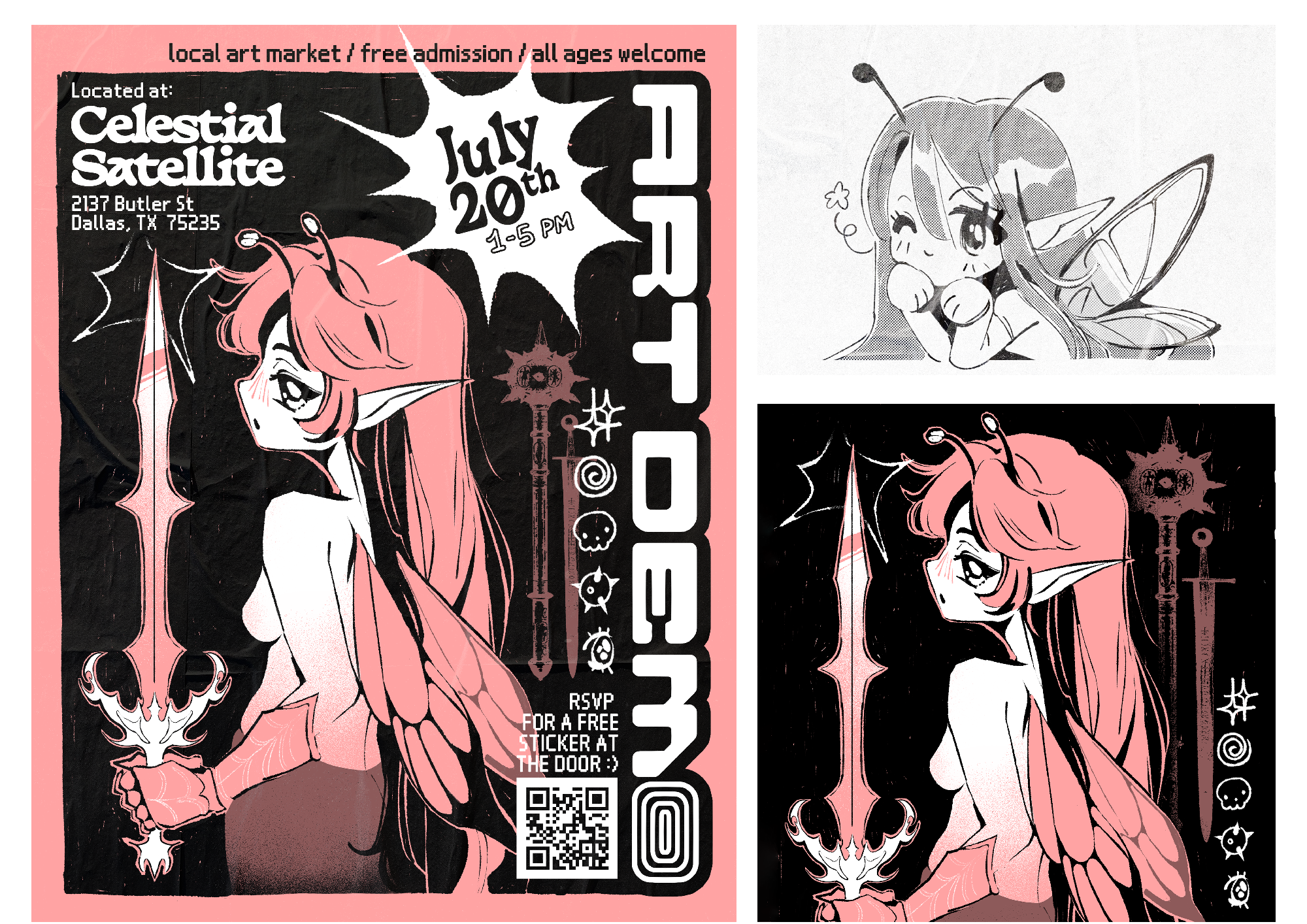 Art Demo Market - poster design and illustrations - 2024